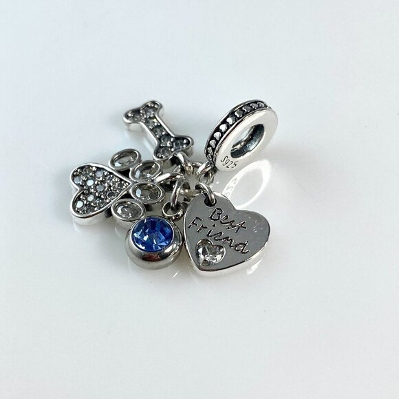 Best Friend Paw and Bone with Birthstone Dangle - CUSTOMIZABLE - Picture 2 of 6